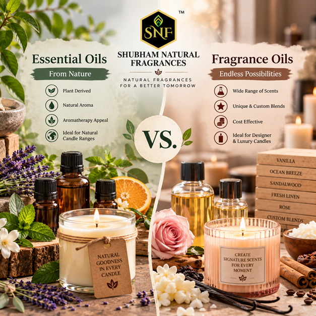 Essential Oils vs. Fragrance Oils in Candle Making: What Manufacturers Need to Know
